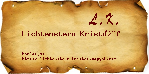 Lichtenstern Kristóf névjegykártya