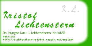 kristof lichtenstern business card