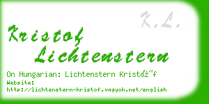 kristof lichtenstern business card